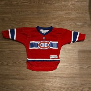 Reebok Kids Red and Blue Montreal Canadiens Hockey Jersey